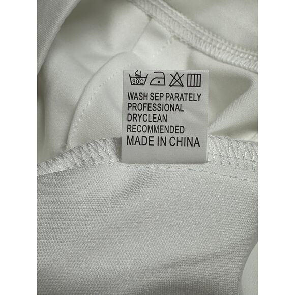 CBR Pants Womens Large White‎ Sheer Thin Cotton Blend Side Zip Minimalist Casual - Picture 10 of 13